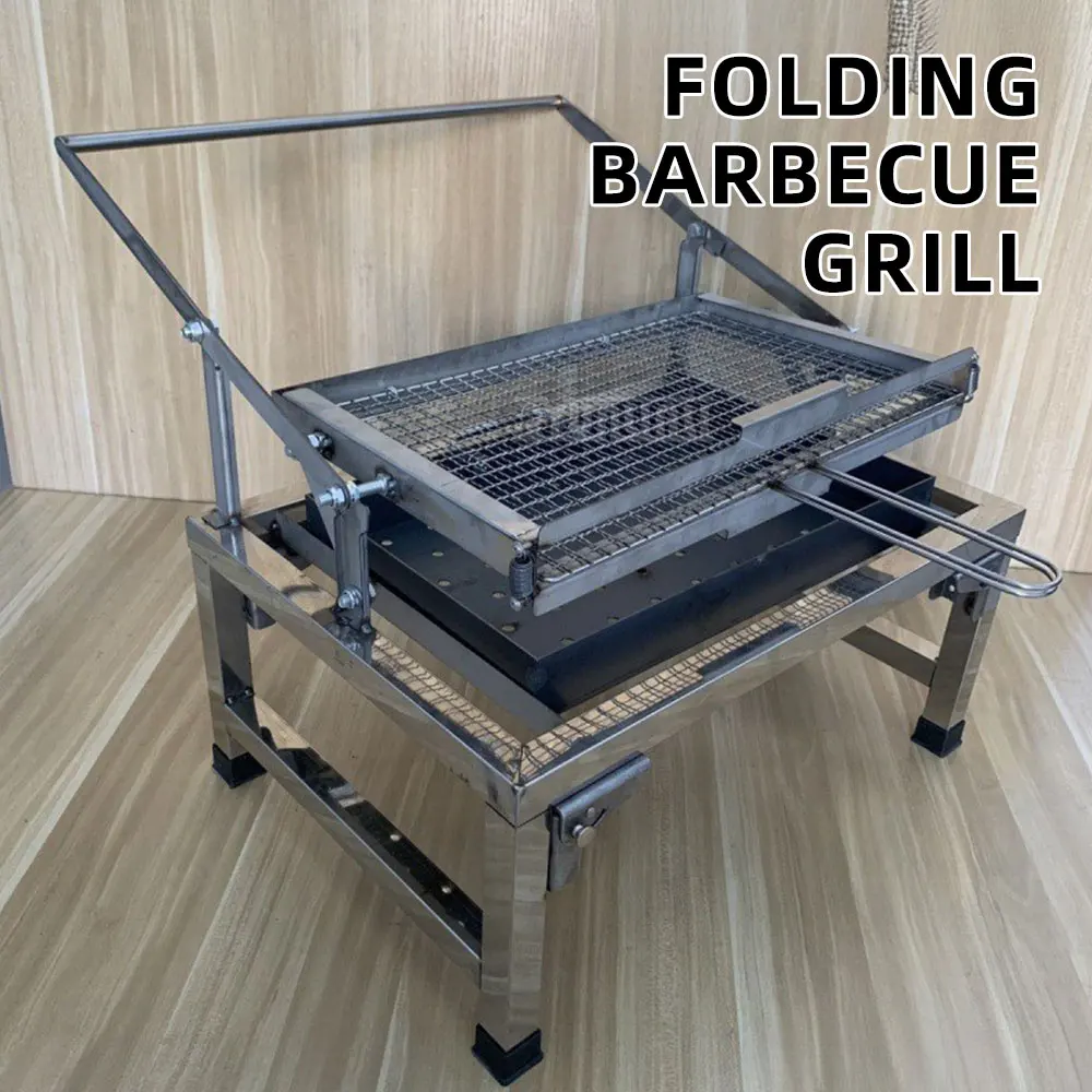 Outdoor Camping Flip BBQ Stove Portable Folding Grill for Picnic Hiking Travel Lightweight Stove