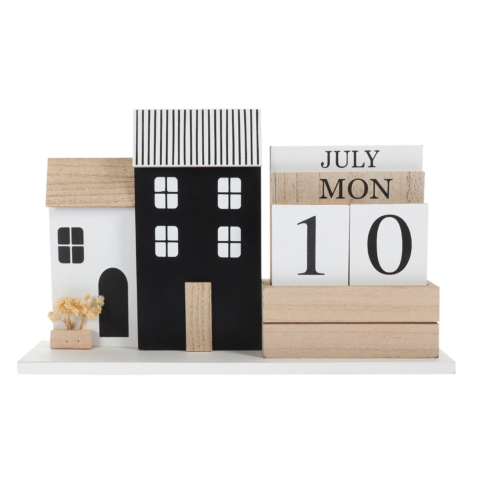 

Wood Desk Calendar Perpetual Display Wooden Decorative Desk Calendar for Office Home Study Room Table Decor Desktop Decoration