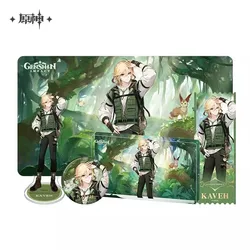 Juego GENSHIN IMPACT teyveat KVAEH 3D Anime Cosplay, insignia de pie, colgante acrílico de 75MM, juego de alfombrilla de ratón, regalo de Halloween, genuino
