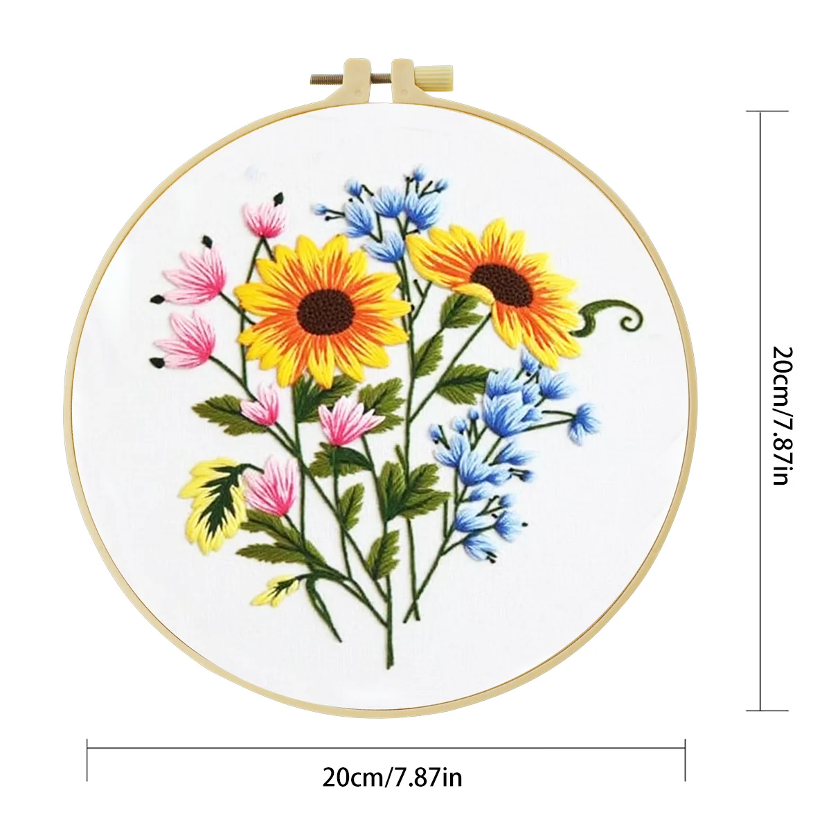 1 Stück 20X20CM/15X15CM 7,87/6,3 Zoll Stickerei-Starter-Kit DIY-Set Heimdekoration – Detail 6