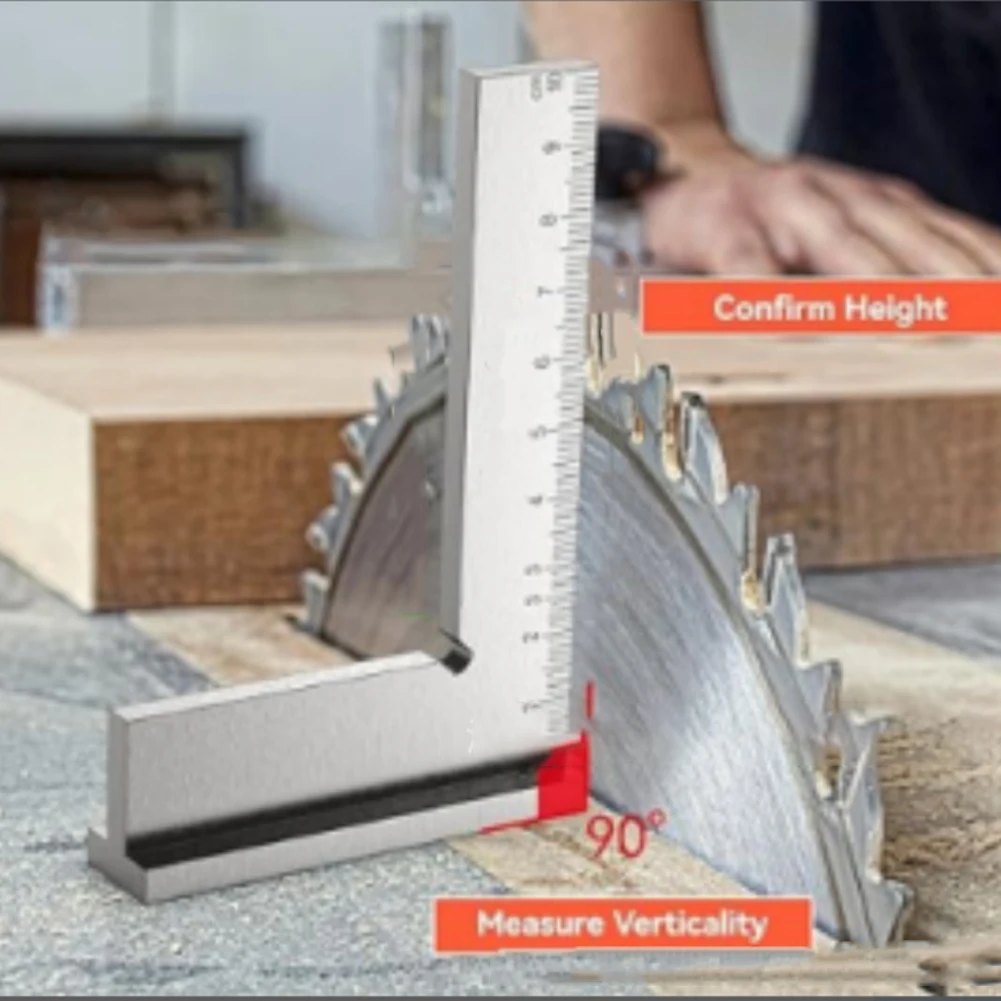 Quadrato a bocca piatta a 90 gradi con Base per righello quadrato ad angolo retto da carpenteria all'esterno per misurazioni Accurate