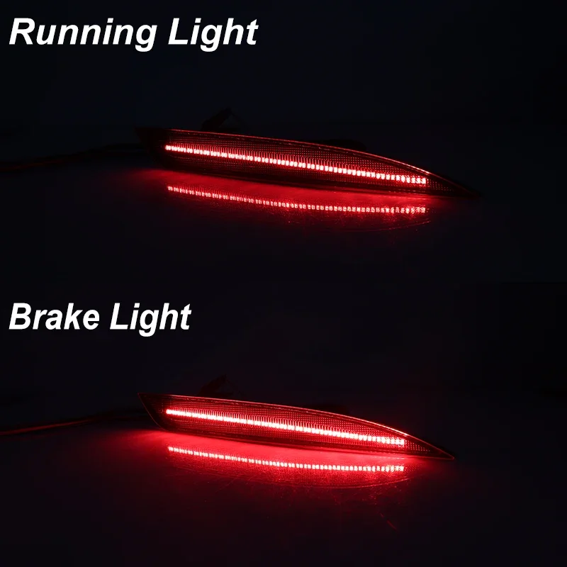 For KIA Optima K5 Red LED Bumper Reflector Lights Assembly Function as Tail, Brake & Rear Fog Lamps Turn Signals 216-2018