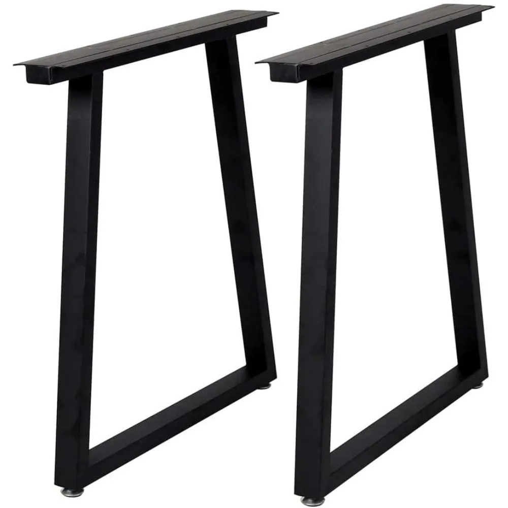 

Metal Legs for Table Trapezoid Shape 28" H Tall Industrial Table Legs Heavy Duty Metal Desk Legs Set of 2,Black