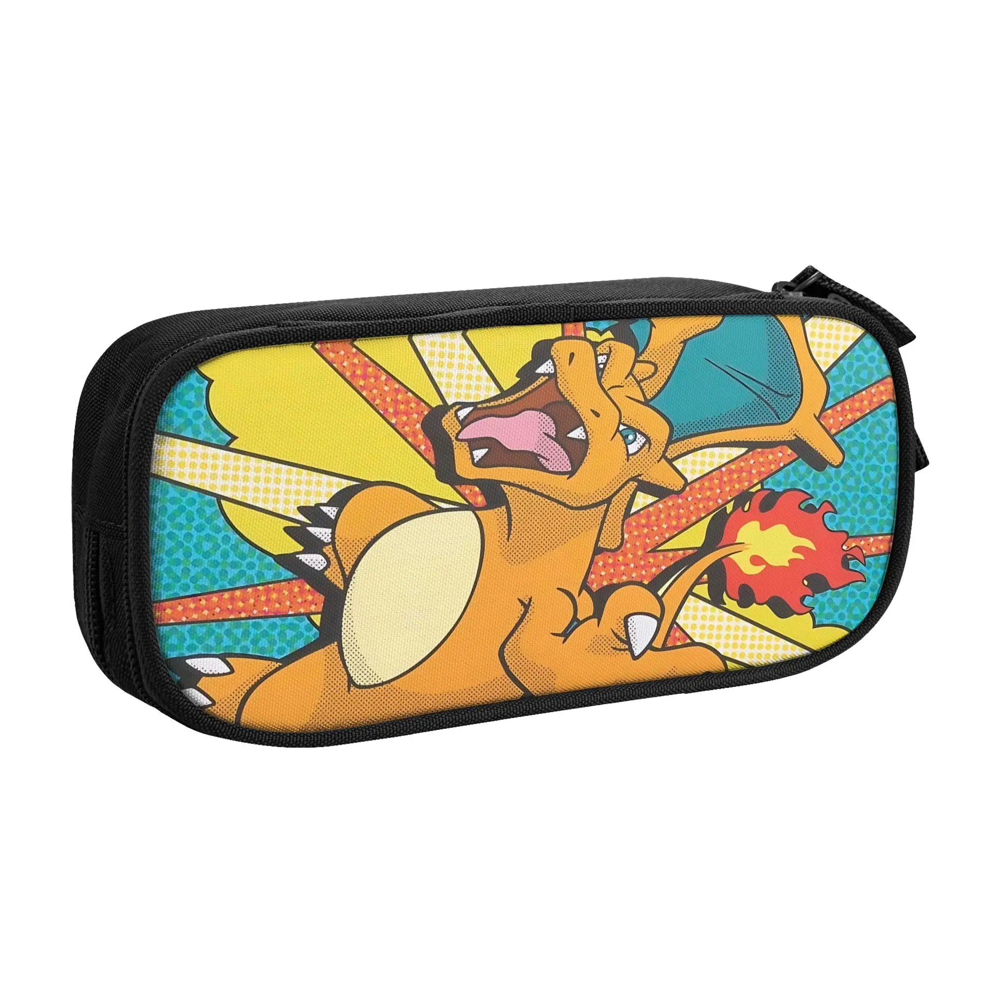 Custom Pokemon Theme Charizard Large Capacity Bags for Child  School Pencil Bag for Boys Gilrs Kids