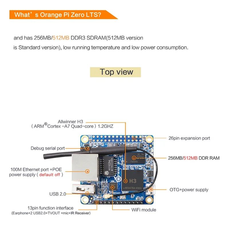 ABZW 3X لـ Orange Pi Zero LTS 512MB H3 رباعي النواة، كمبيوتر لوحة واحدة مفتوح المصدر، تشغيل Android 4.4، Ubuntu، Debian Image #2