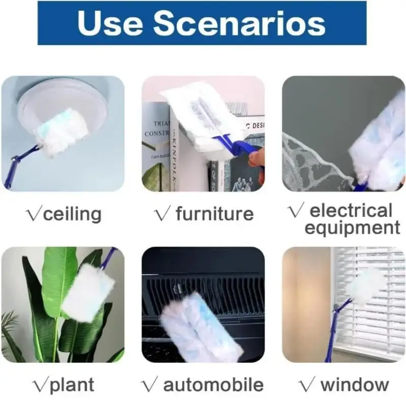Single-Sided 360 ° Electrostatic Dust Duster Is Used For Large-Scale Cleaning Of Dust, Spider Webs, And Disposable Dust Collecto