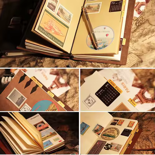 100% Genuine Leather Journal Refillable Travel Notebook Retro DIY Handmade Diary Sketchbook School Office Gift Customized - Image 3