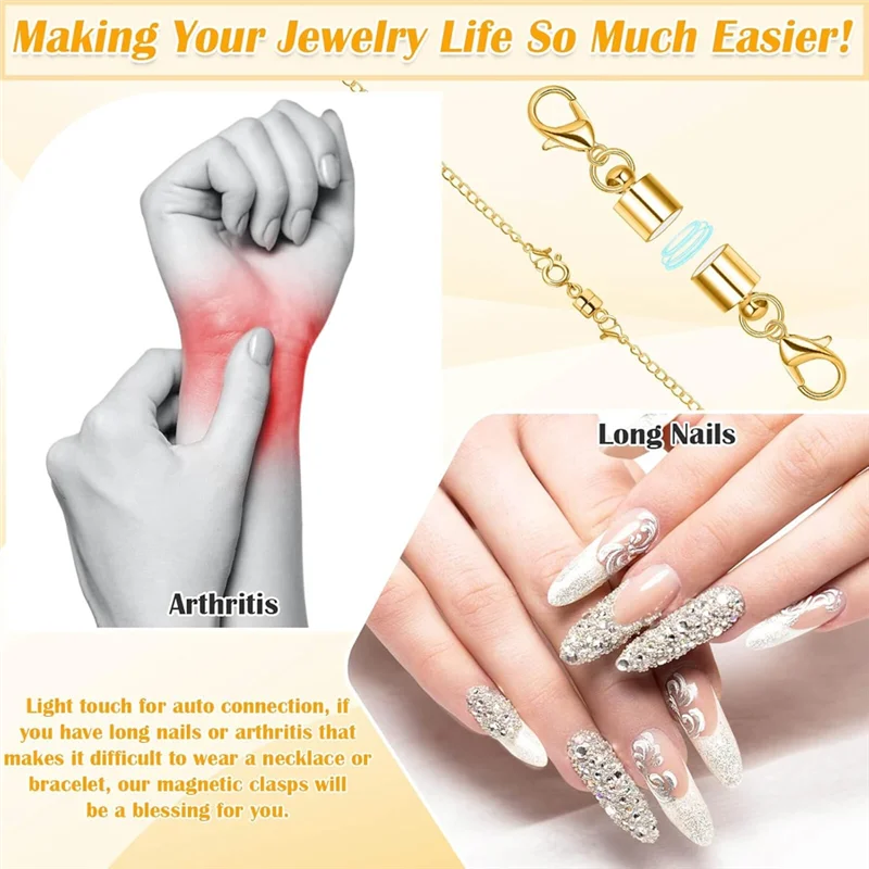 

CGS-Magnetic Jewelry Clasp Layering Clasps And Bracelet Extender Chain For Easier Wearing Jewelry