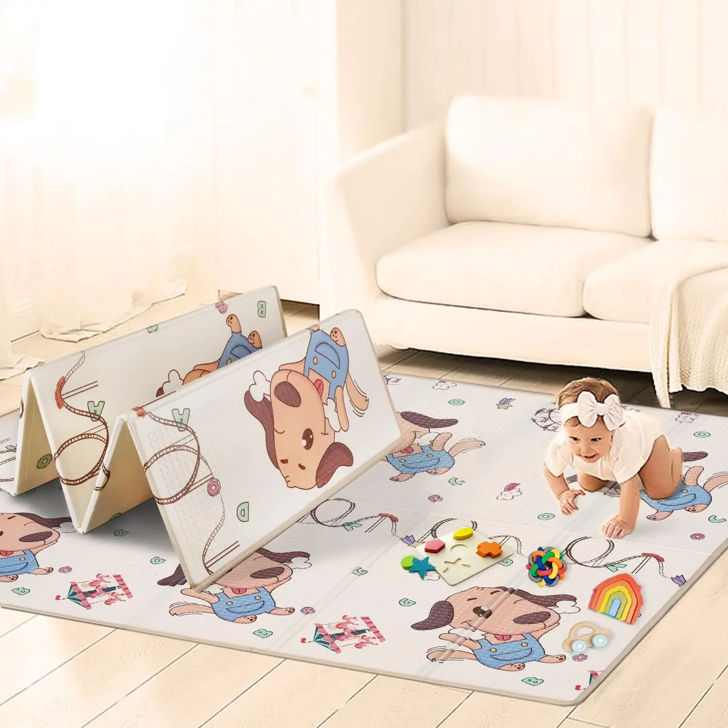 Baby Play Mat - Foldable and Waterproof, Perfect for Floor Play - Reversible and Versatile Playmat for Babies and Toddlers