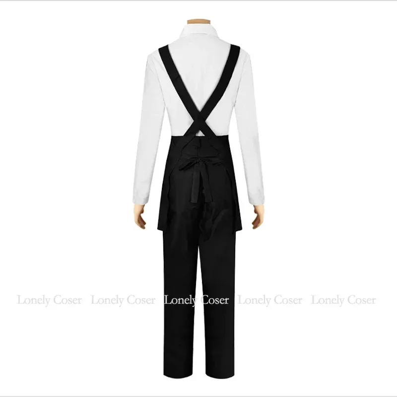 Kobeni Higashiyama Cosplay Costume Anime Chainsaw Man Part 2 Black Wig Hairpins Waiter Waitress Uniform Devil Hunter Outfit