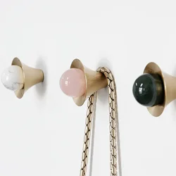 Natural Stone+solid Brass Kitchen Drawer Cabinet Handle Furniture Crystal Knobs Hardware Cupboard Pull Furniture Hook