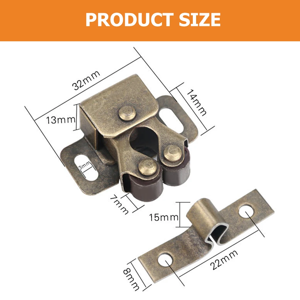 

20pcs Door Clip Roller Latch Hold Open Closure Spring Gentle Closing Catch Durable Steel Ball For Cupboard Drawer Showcase