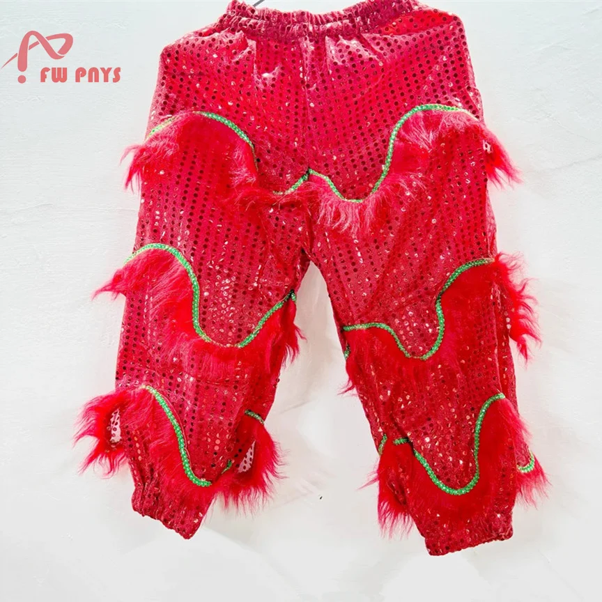 

Children's Fur Lion Dance Pants Festival Activities Clothing New Year Performance Supplies