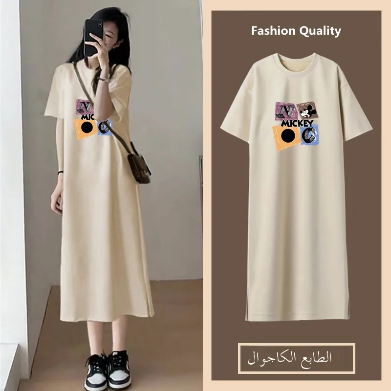 maternity-summer-dress-elegant-loose-long-short-sleeve-knee-length-t-shirt-dress-cotton-polyester-blend-comfortable-maternity