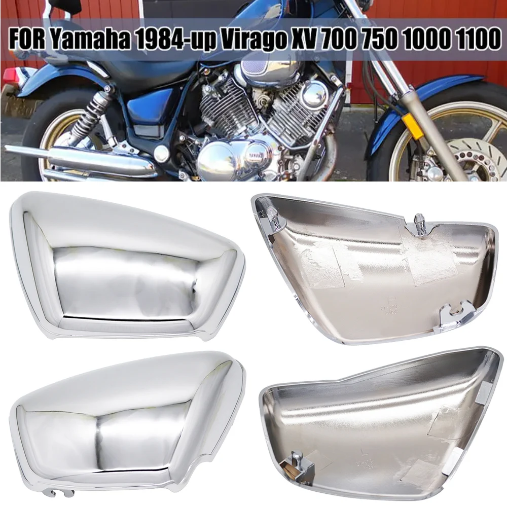 

Chrome/Black Left Right Side Battery Fairing Cover Fit For Yamaha XV 700 750 1000 1100 Virago 1984-Up Motorcycle Accessories