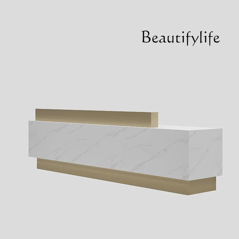

FGReception aziendale reception ufficio bancone bar semplice e moderno tavolo da consultazione per hotel cassiere scrivania di s