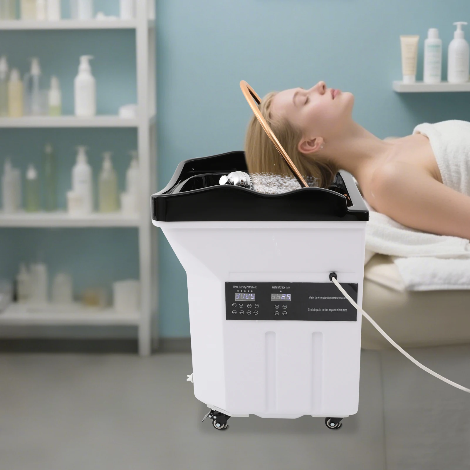 BYMAOCAR Head Spa Equipment, Head Spa Equipment W/ 15.85 Gal Water Tank Hair Salon Equipment Corrosion-resistant for Spa Beds