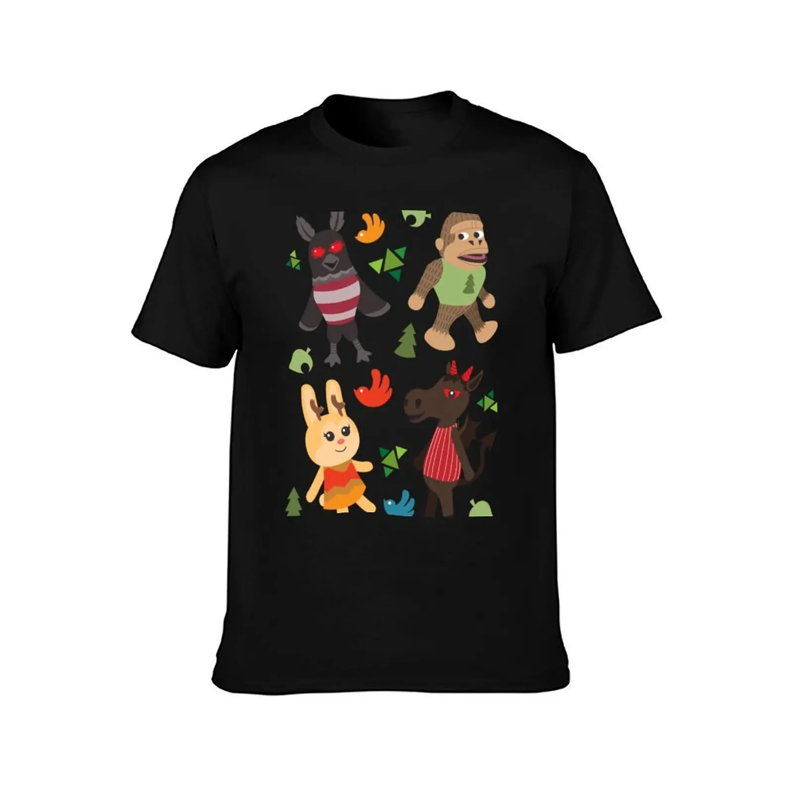 Cryptid Crossing T-Shirt, Summer Casual Cotton Tee, Oversized Streetwear Tops, Vintage Graphic Print, Loose Fit Short Sleeve