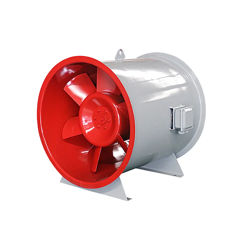 Industrial pipeline type high-power axial flow fan 380V fire exhaust fan