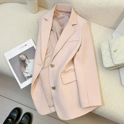 Turn-down Collar Solid Color Women's Button Up Long Sleeve Cardigan Shirt Coats Formal Casual Spring Autumn Blazer Suits Tops