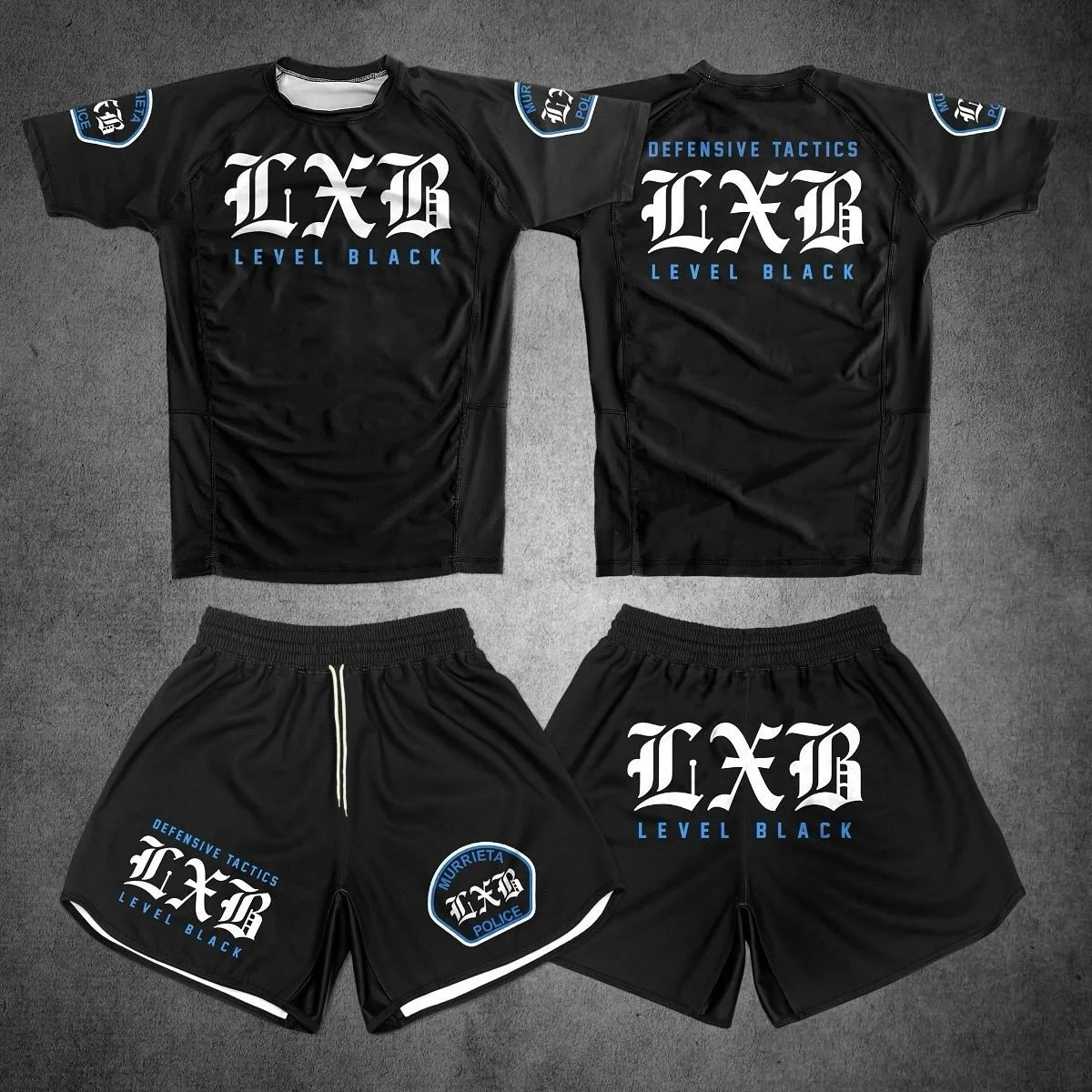 V1 LXB AJJ Negro Secado rápido Rash Guard Gimnasio Camisetas y pantalones cortos Conjuntos Levelxblack Jersey RANKED V2 NIVEL NEGRO Traje