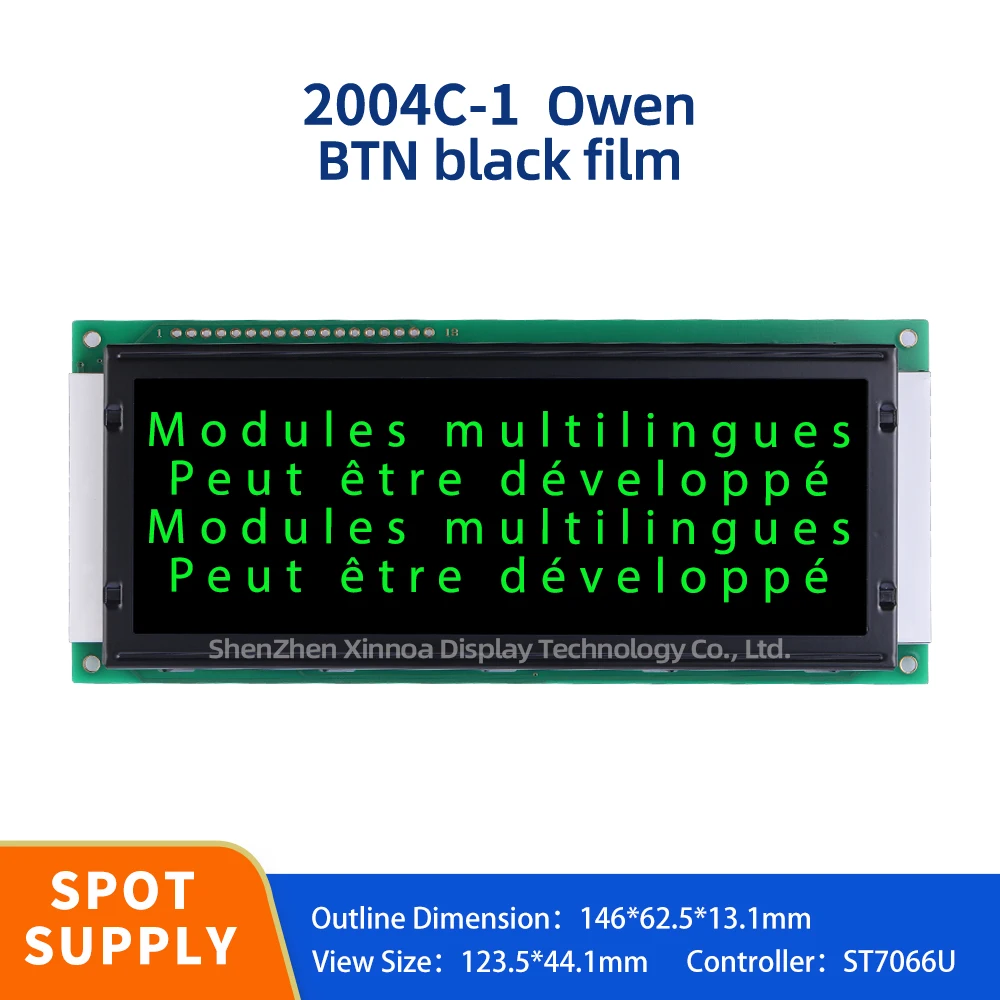 

Standard Interface Module 4X20 LCD 4.1-Inch ST7066U 5V 3.3V BTN Black Film Green Letters European 2004C-1 Large Size LCD Module