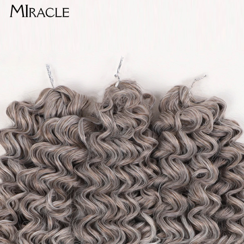 MIRACLE Synthetic Wavy Twist Crochet Hair Afro Curly Hair Crochet Braids Ombre Blonde 12 Inch Braiding Hair Extension Fake Hair