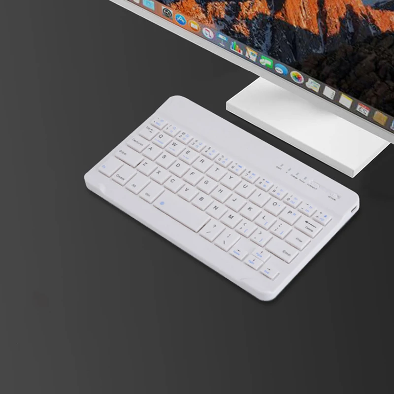 7 Inch Wireless Keyboard Mini Bluetooth-compatible Keyboard for PC Tablet Phone Rechargeable Noiseless Keyboards