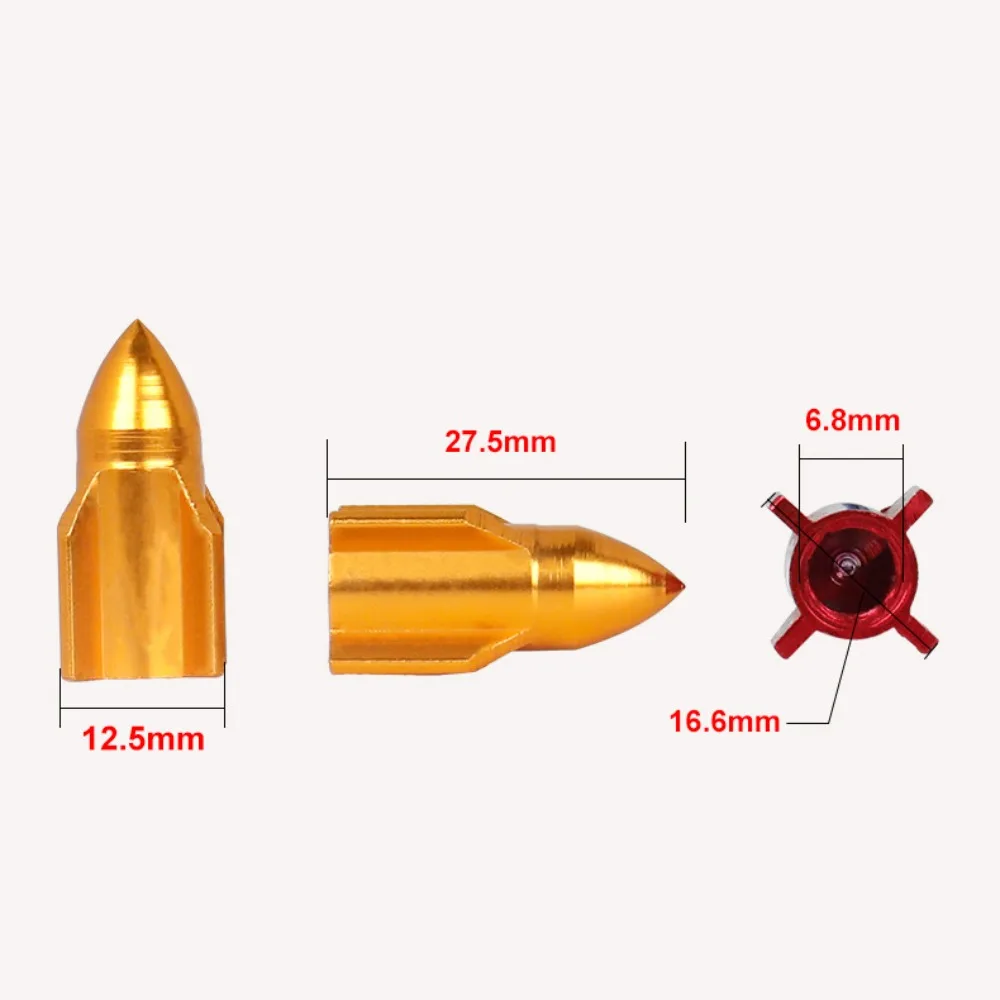 4 pz/set tappo della valvola del pneumatico dell'auto a forma di razzo tappi della valvola del pneumatico antipolvere in lega di alluminio tappo antipolvere dell'aria tappo dello stelo della valvola del tappo della ruota automatico