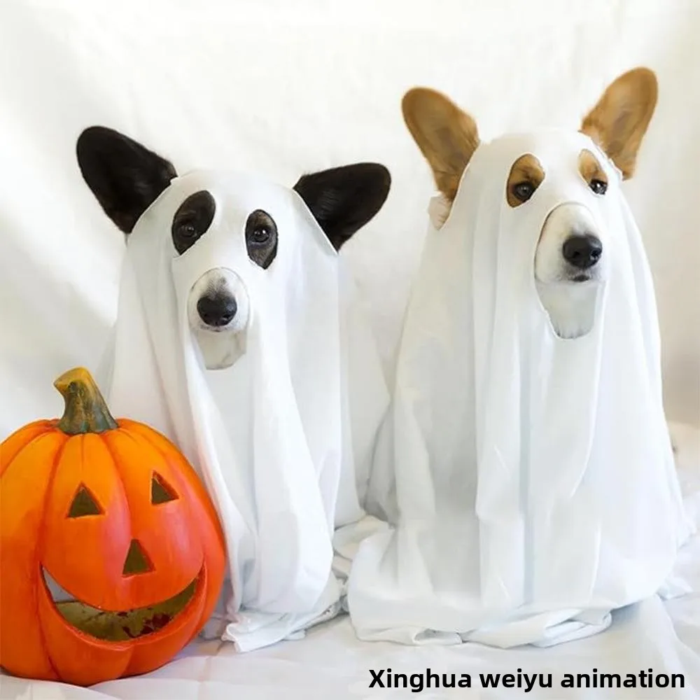 

loween Terror Dog Cosplay Costume Ghost Decoration Pet Supplies Robe Headset Pet Transformation Clothes Ladies Faion