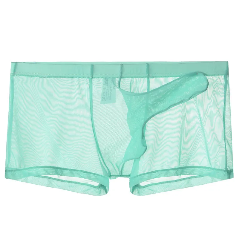 Underwear Men Ultrathin Mesh See-Through Panties Breathable Elephant Nose Bikini Sexy Gun Bullet Separation  Boxers Calzoncillos