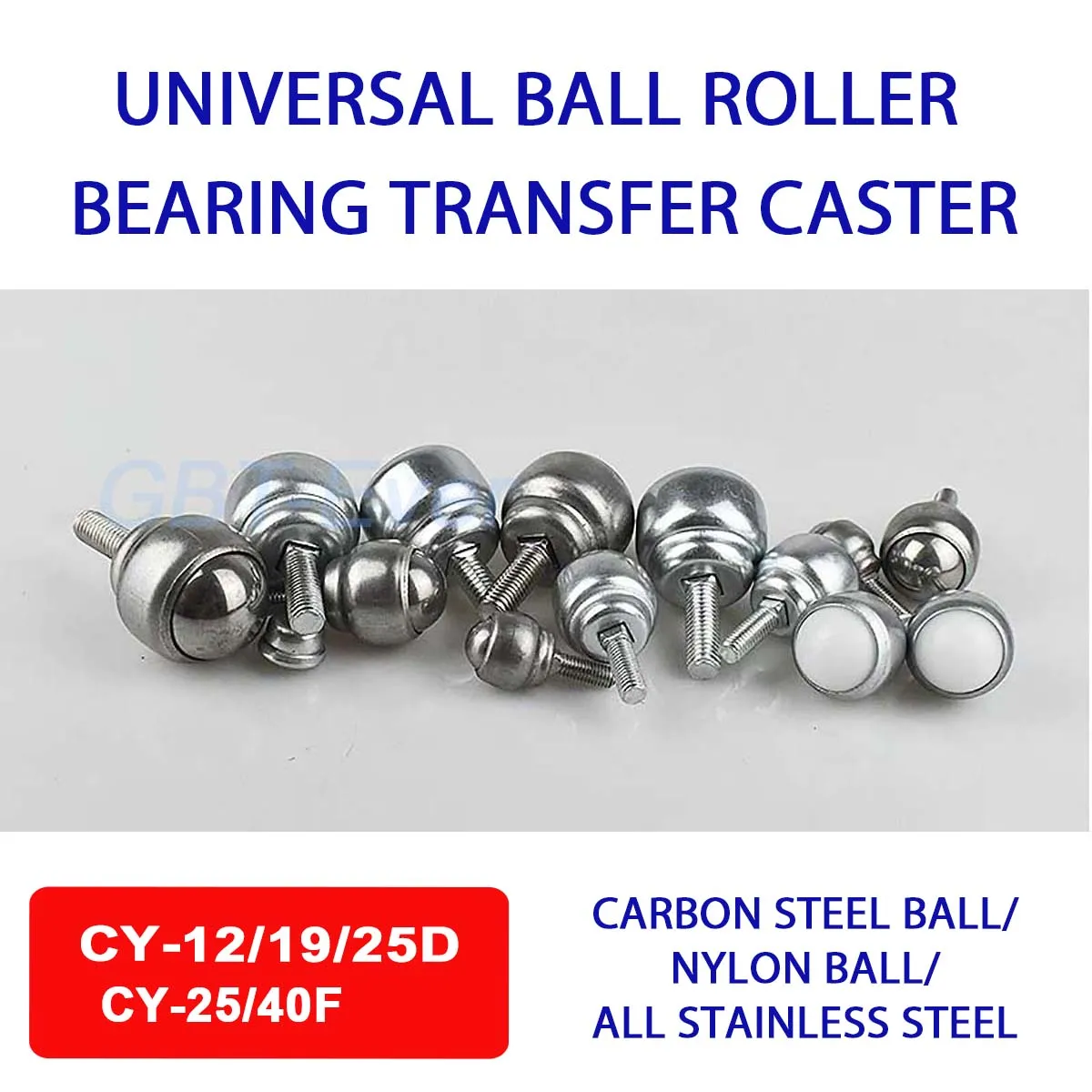 CY-12/19/25D CY-25/40F Universal Ball Roller Bearing Transfer Caster with Rod Round Bull Wheel Transmission Furniture System