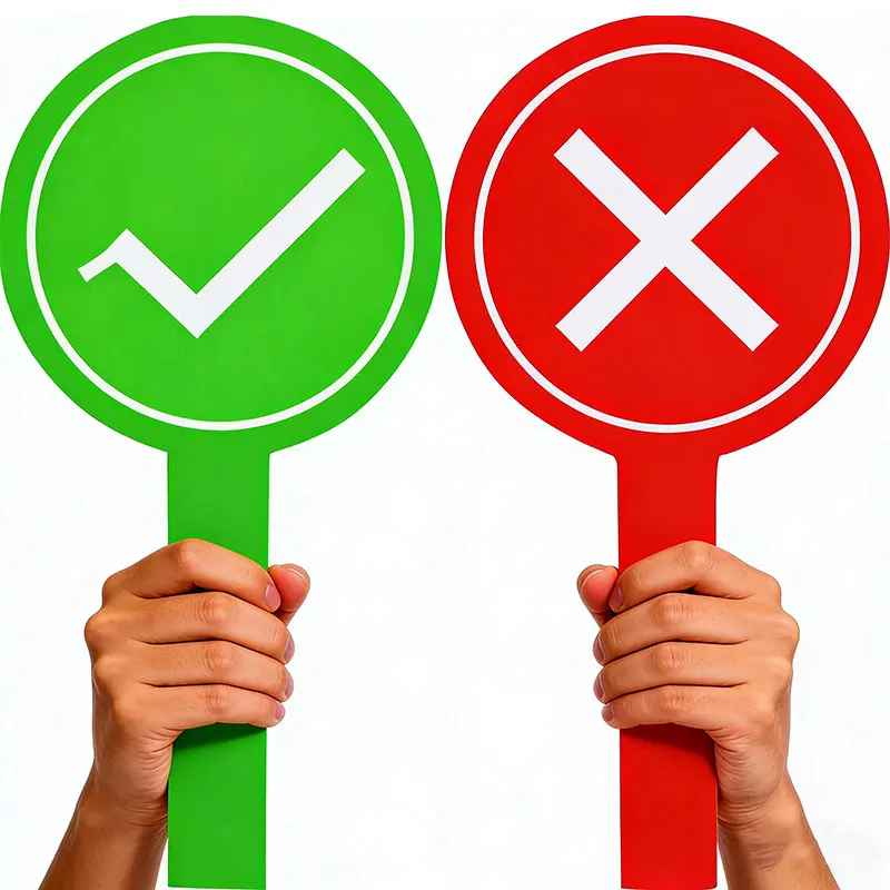 1/2pcs Dual Sided Hand Held Response Card PVC Red Green Yes No Voting Handheld Signs for Classroom Game Debate Meeting & Event