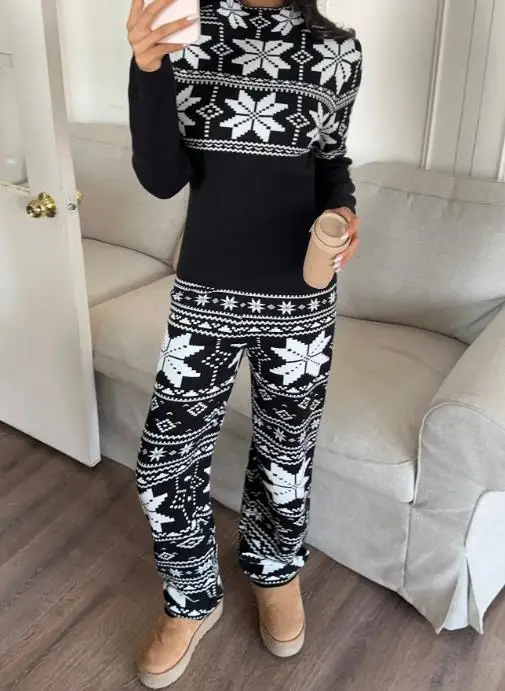 2025 automne/hiver nouvelle mode féminine décontracté à manches longues T-shirt et pantalon ensemble vêtements pour femmes