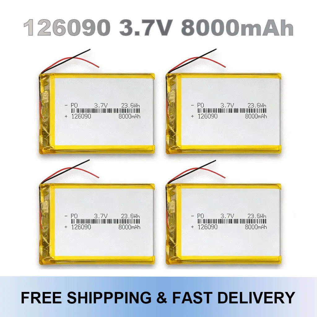

8000mAh 126090 3.7V Li-Polymer Rechargeable Lithium Battery Cell for Power Bank DIY Modification Spare Parts