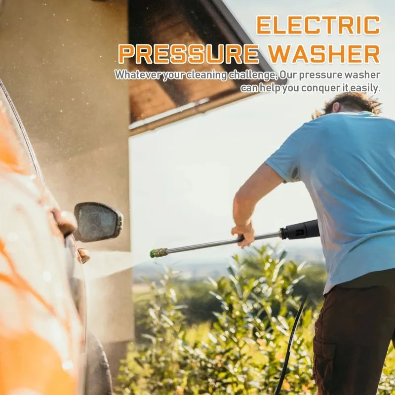 Electric Pressure Washer 4800PSI 2.8 GPM with Foam Cannon - 25FT Hose, 16.4FT Cord, 4 Spray Tips for Home, Deck, Fence Washing