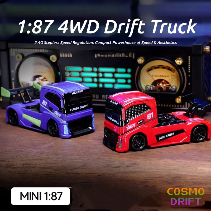 

1:87 Mini RC Truck MC081 4WD Electric Remote Control Cargo Car Drift Vehicle Small Scale Model Toy for Kids and Collectors