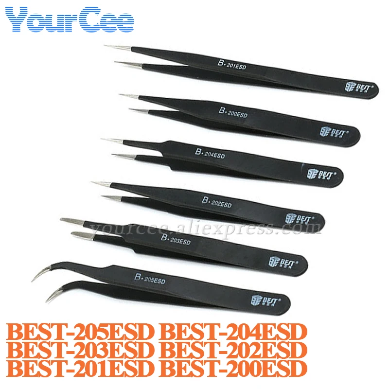 Tempered Anti-static Acid-resistant Steel Tweezer BEST 200ESD 201ESD 202ESD 203ESD 204ESD 205ESD High Quality