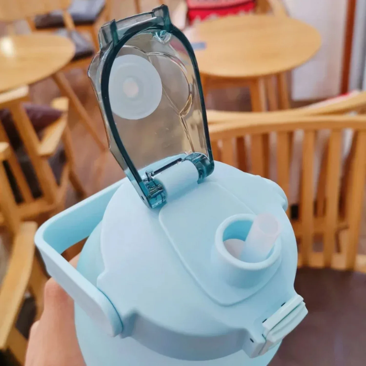 

2 Liters Water Bottle Motivational Drinking Bottle with Time Marker Straw Gradient Plastic Cups Fitness Outdoor Drinkware