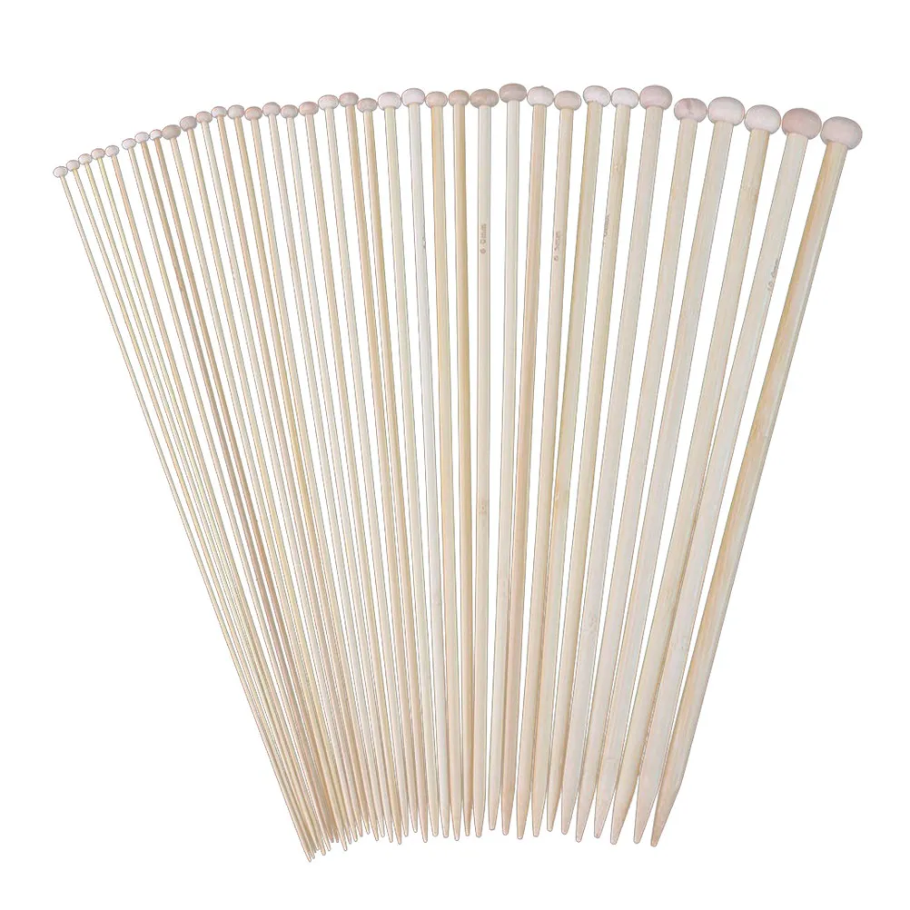 36Pcs Single Pointed Bamboo Knitting Needles 12Cm Smooth Round Body Bead Cap Design Lightweight Ergonomic for Arthritis Friendly