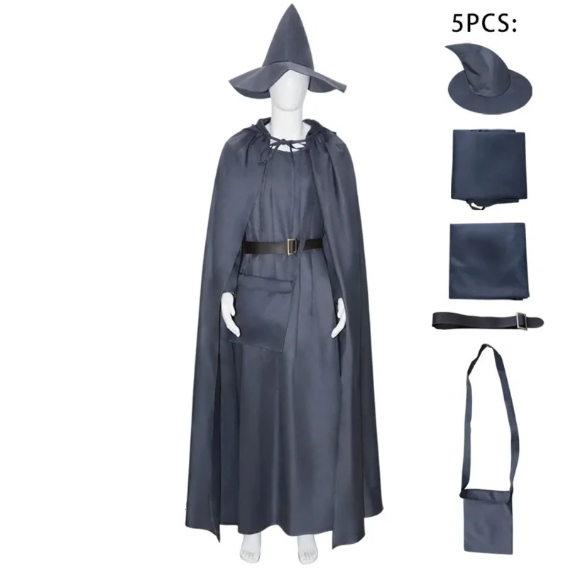 2025 ♥ New Gandalf Wizard Cosplay Hat Cloak Men Halloween Carnival Outfits ☆★