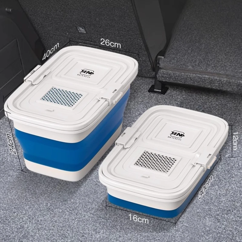 

Collapsible Livewell Fish Bucket Tackle Box,Heavy-Duty Leakproof Design,Large Capacity with Press-Button Fold for Fishing