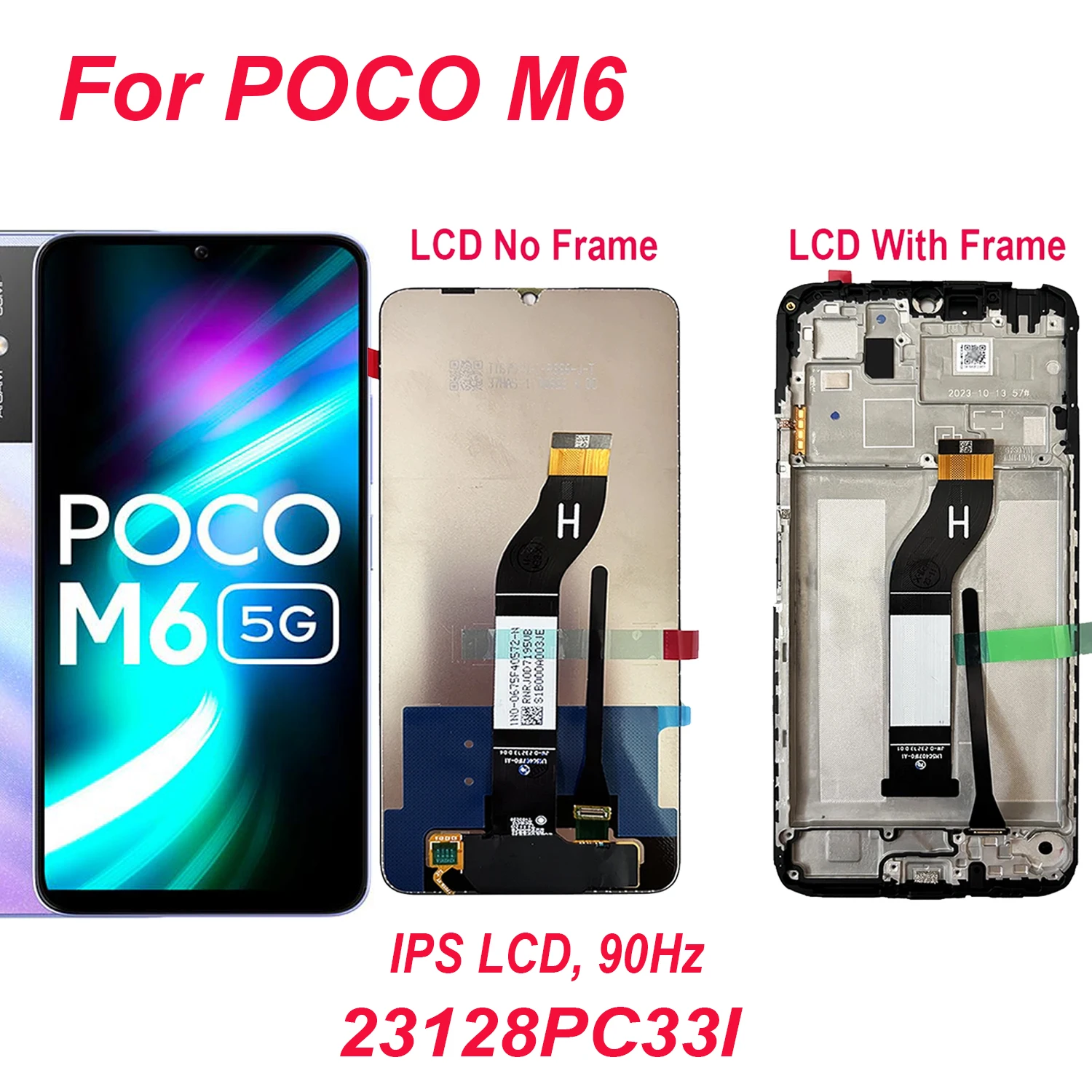 For Xiaomi Poco M6 23128PC33I LCD Display Touch Screen Digitizer Assembly