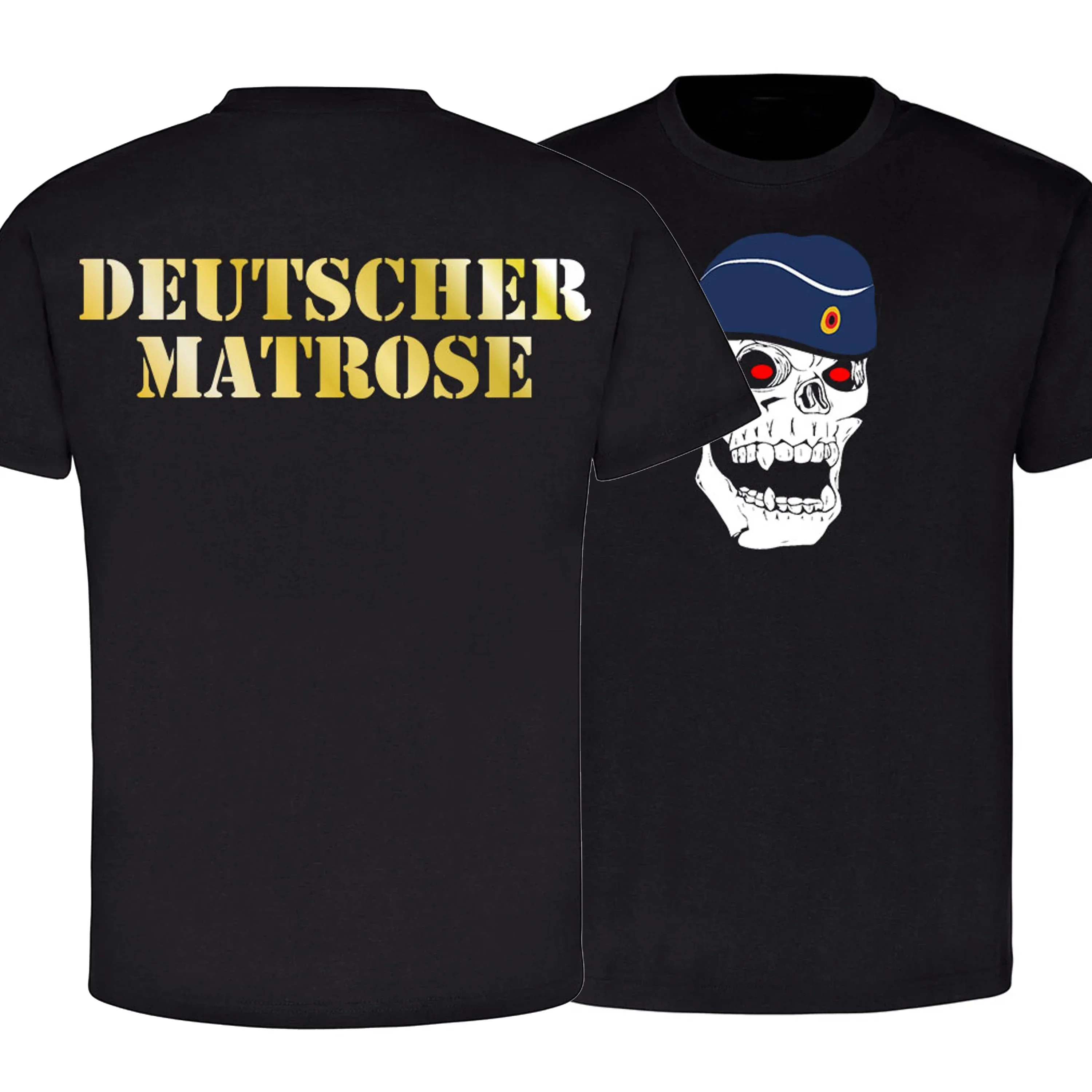 Deutscher Matrose Marine Schiffchen Skull Totenkopf T-Shirt. Summer Cotton Short Sleeve O-Neck Mens T Shirt New S-3XL