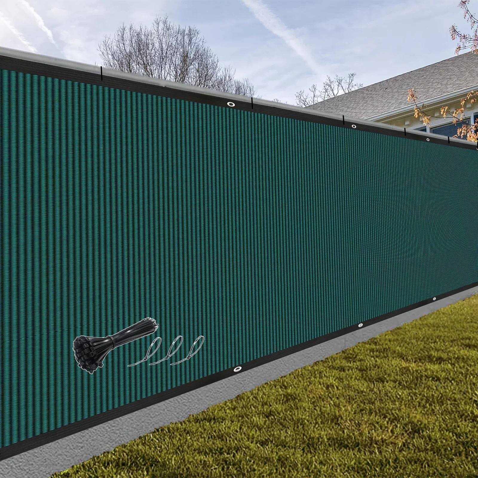 شبكة مظلة للشرفة الخارجية مختارة من مادة البولي إيثيلين عالية الكثافة، منسوجة بشكل متساوي، قابلة للتنفس ومقاومة للأشعة فوق البنفسجية، مع بلاستيك.