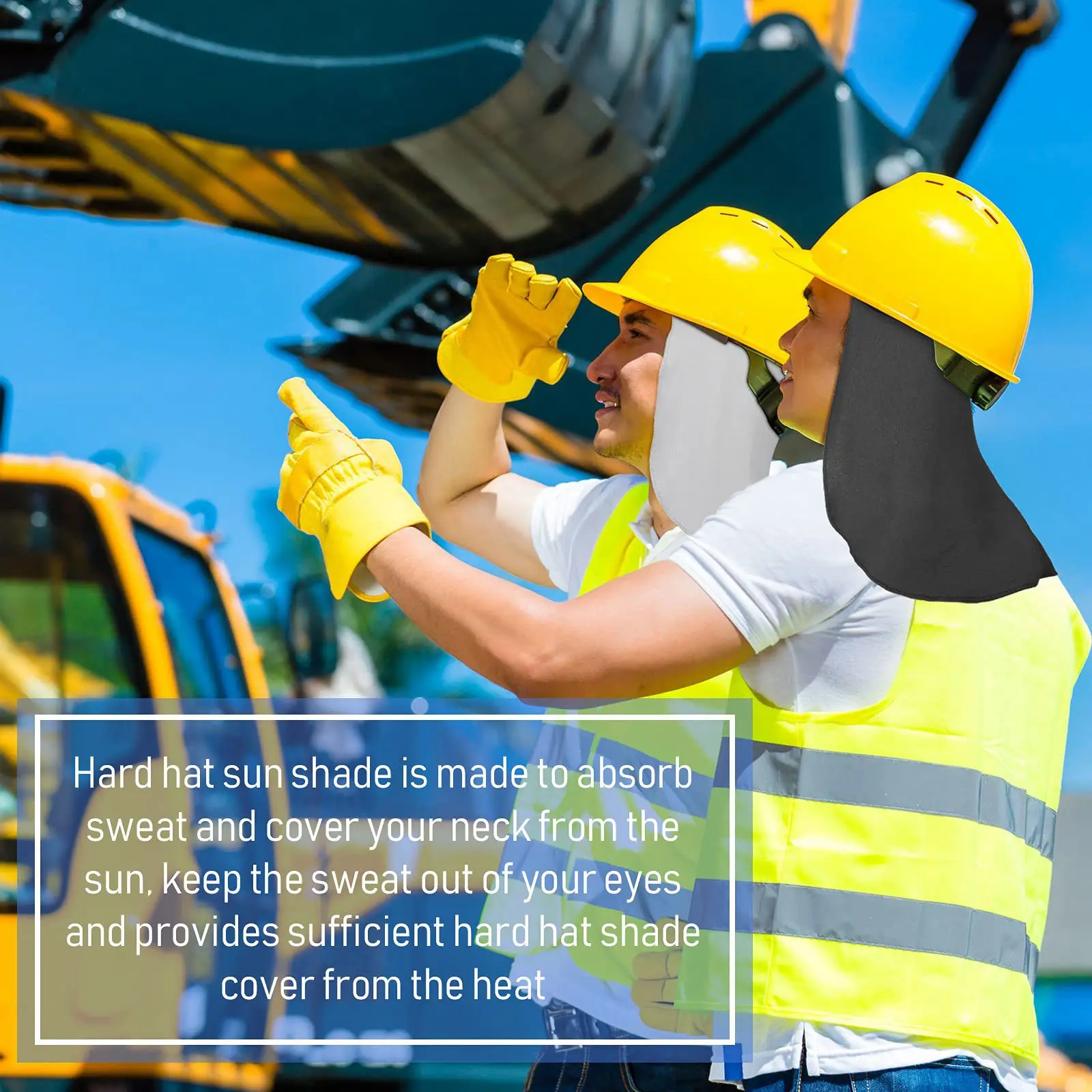 

ABUO-3 Pieces Hard Hat Liner With Neck Flap Cooling Skull Caps Liner Sweat Wicking Cap With Tail Sun Shade For Safety Helmet