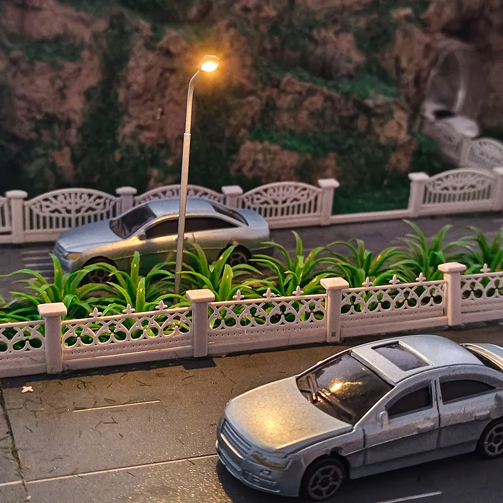 미니어처 3V 가로등 모델 스케일 1:100-1:500 금속 조명, 호 기차 빌딩 장면 레이아웃 재료 디오라마 키트, 10 개