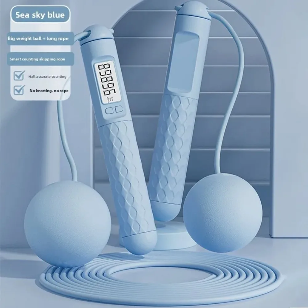 

Противоскользящая подсчетная скакалка, мяч, однотонная скакалка длиной 3 м с счетчиком, беспроводная регулируемая скакалка для фитнеса