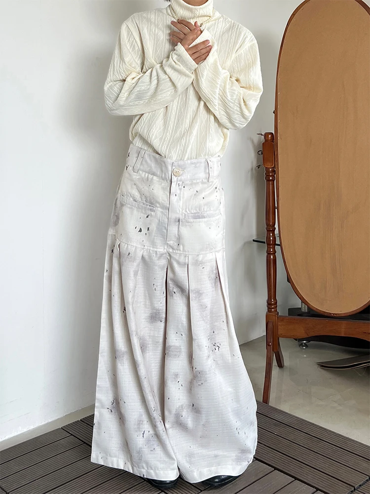 

Art Student New Chinese Style Dyeing Draping Water Ink Painting Casual Pants Youth Loose Fit Autumn Season Online Exclusive
