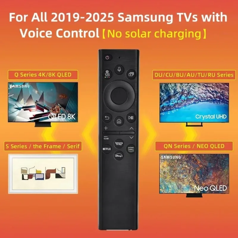Controle Remoto com Comando de Voz Reposição BN59 01385A para TV Samsung LED LCD 4K 8K 2018 2024